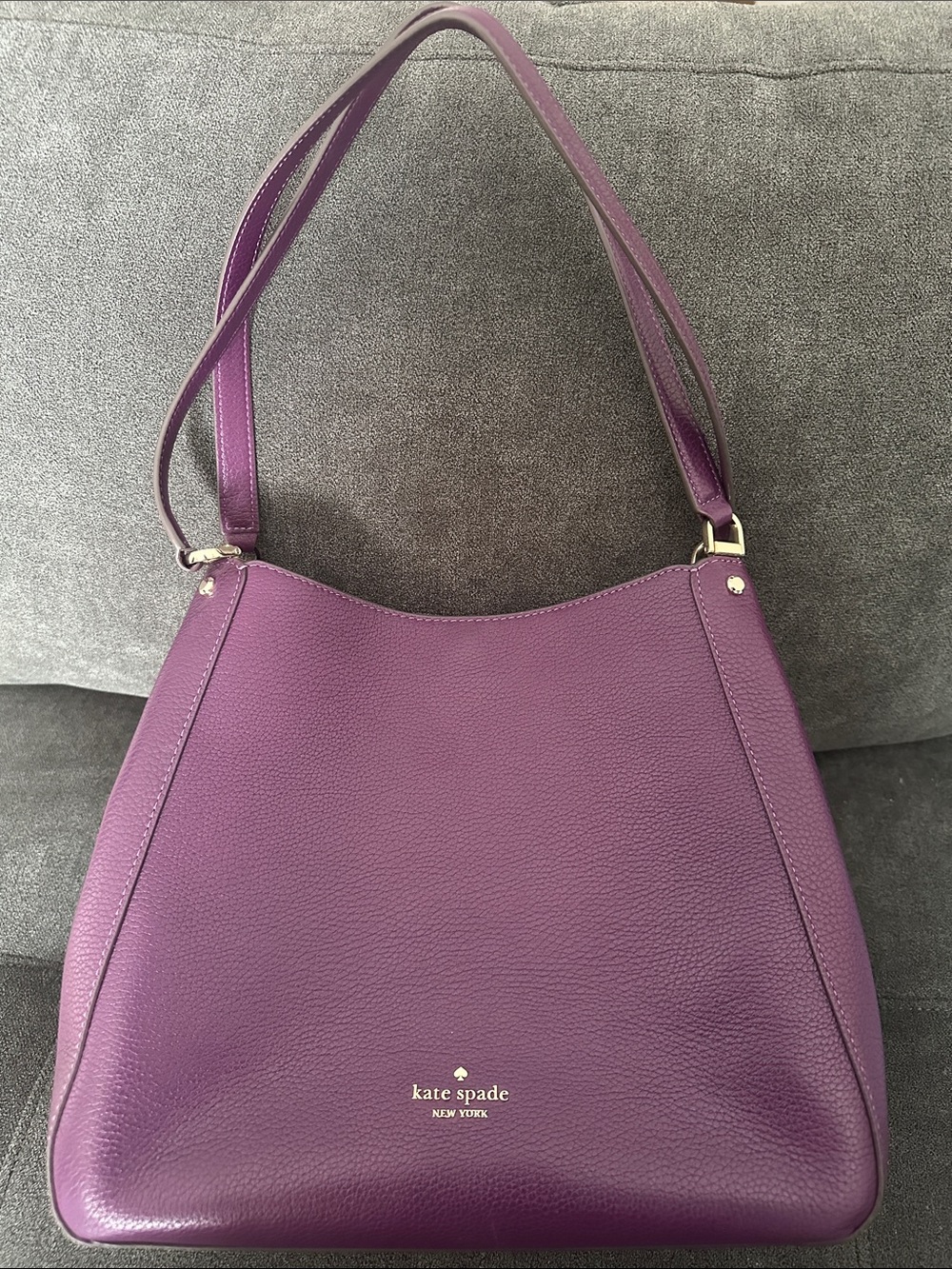 kate spade Purple Pebbled Leather Shoulder Bag